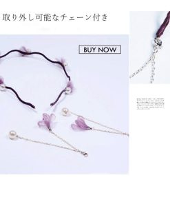 ネックレス | 2way ヘッドバンド 髪飾り カチューシャ パール レディース 女性 ヘアアクセサリー ヘアバンド 花モチーフ チャーン付き