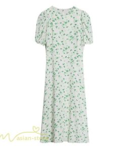 ミディアム | サマーワンピース レディース 着痩せ 半袖 花柄 ワンピース バックファスナー ワンピース 膝丈 ミディアムワンピース 上品 通勤通学 30代 上品 40代 お出かけ