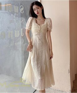 マキシ | ワンピース レディース スクエアネック 半袖 着痩せ 気質 可愛い 20代 30代 40代 サマー お出かけ Aラインワンピース サマーワンピース ロング丈 ワンピース