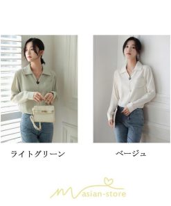 シャツ・ブラウス | ブラウス トップス レディース Vネック秋 シンプル 着回し カジュアル 通勤 オフィス お出かけ 上品 フェミニン 女子会 就活 デート お仕事 エレガント 二次会