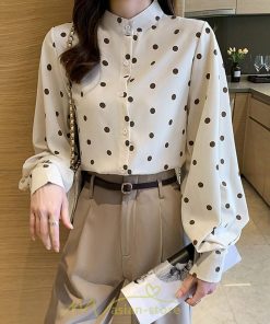 シャツ・ブラウス | シャス ブラウス 春夏 秋 シフォン レディース 長袖 フォーマル オフィス 入学式 入園式 ドット柄 外出 お出かけ ビジネス 20代30代40代50代 通勤 OL