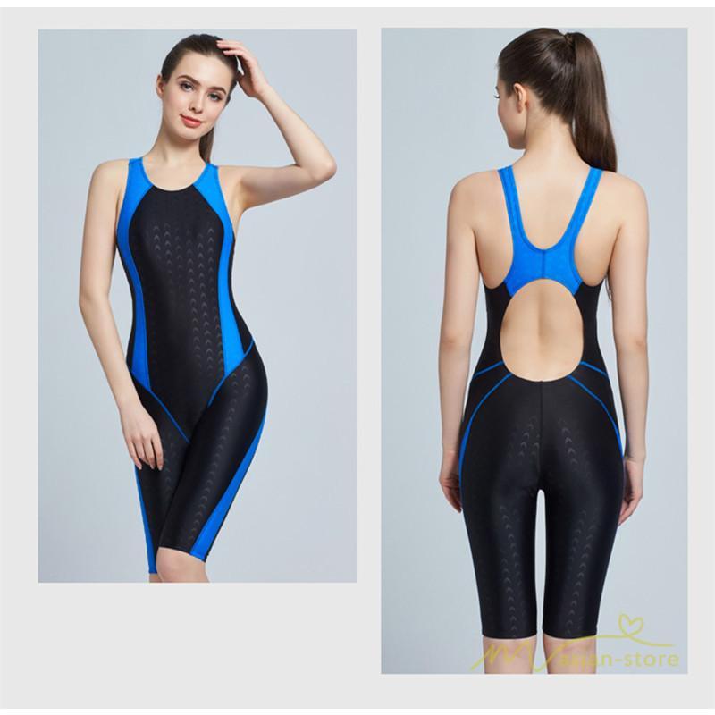 送料無料セール | 競泳 ワンピース 練習用水着 スイミング レディース オールインワン ハーフスパッツ ひざ丈 女性スイムウェア パット付き 防水速乾性 袖なし 高弾力 水着 3色