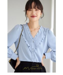 シャツ・ブラウス | ブラウス シャツ レディース 40代 上品 ブラウス きれいめ 通勤 OL ビジネス ゆったり トップス Vネック フリル 高級感 冬服 秋服 上品 春服 エレガント