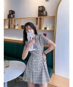 ミニ丈 | シャツワンピース レディース きれいめ チェック柄 夏新作 2021 コーデ カジュアルワンピ 韓国風 着痩せ 細身 日常感 レトロ 上品 アウトドア お出かけ デート