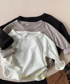 衣装 服 | 子供服 キッズ 無地 長袖Ｔシャツ コットン Tシャツ 男の子 女の子 韓国こども服 ベビー服 春 男女兼用 ナチュラル 冬 カジュアル 秋