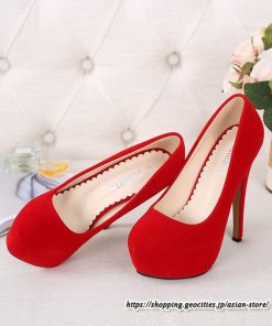 パンプス | 22.5cm-28cmハイヒール厚底ラウンドトゥ ストラップなし レディースシューズ ピンヒール 大きいサイズ 上品 大人 パーティー