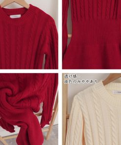 ワンピース | ケーブル編みニットミニ韓国風