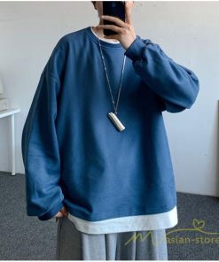 Tシャツ | ロングT メンズ 長袖 秋物 フェイク 切り替え レイヤード 重ね着風 20代30代 無地 カジュアル トレーナー 通学通勤 40代50代 カットソー