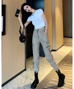 その他 | カーゴパンツ レディース ロングパンツ テーパード シルエット ボトムス 長ズボン ヒップホップ 流行 格好いい ストリート 大きいサイズ ゆったり デザイン