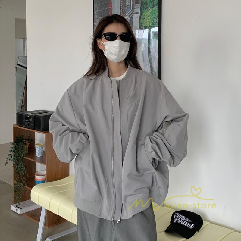 コート・ジャケット | スタジャン レディース ファッション 体型カバー 40代 30代 秋 アウター ジャケット ブルゾン カジュアル 上着 Oversize 長袖 羽織り ライトアウター