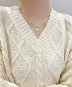 ネックレス | チョーカーチェーン ペンダント 女性 アクセサリー レディース シンプル 2連文字モチーフ 大人