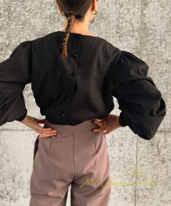 シャツ・ブラウス | 長袖ブラウス 綿100%ブラウス レディース シャツ 秋物 パフスリーブブラウス 無地 トップス 長袖 夏秋物 20代30代 可愛い ゆったりシルエット OL 大人