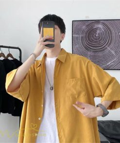 シャツ | 半袖 着痩せ 日常 おしゃれ カジュアル 韓国風 無地 新作 2021 夏コーデ ライトアウター ポケット 通勤通学 トップス ワイドゆったり 人気 上品