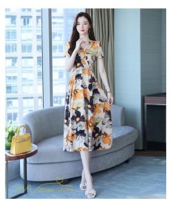 ミディアム | Aラインワンピース レディース 着痩せ 花柄 30代 40代 サマーワンピース ひざ下丈 ワンピース フレア きれいめ 大きいサイズ 上品 ポケット付き プリント 夏