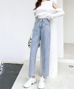 デニム | ハイウエスト ストレート デニムパンツ