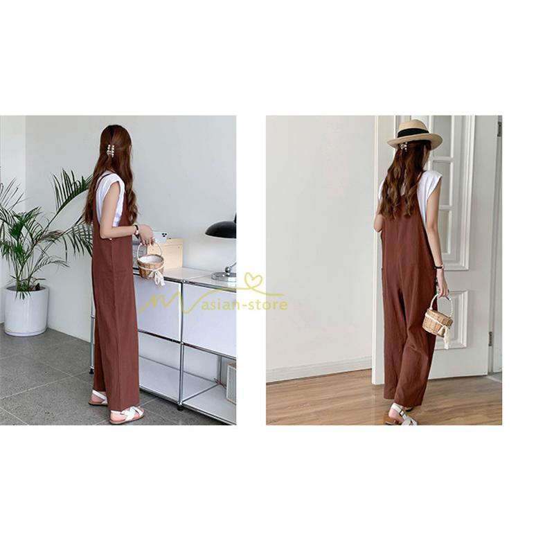 オーバーオール サロペット | サロペット オーバーオール オールインワン ワイドパンツ レディース 無地 キャミ ガウチョ 20代30代40代 着痩せ 可愛い 送料無料 ワイドサロペット