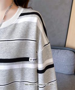 マキシ | ワンピース レディース 秋 秋服 綿コットン ボーダー柄 コットン ワンピース 長袖ボーダー ロングワンピース サイドスリット 20代 40代 30代 50代