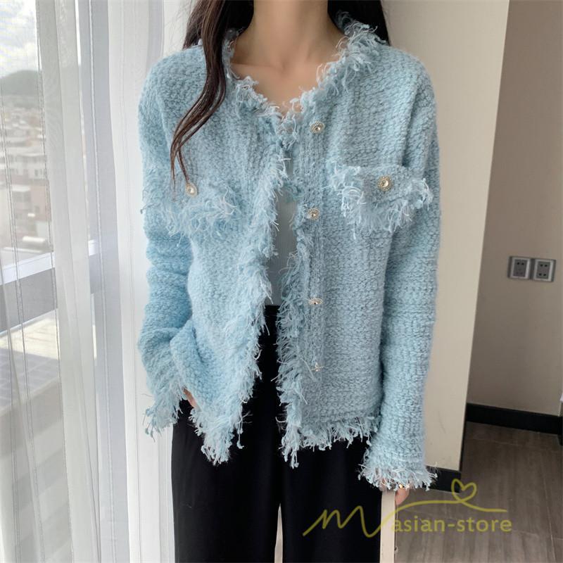 カーディガン | 2022秋冬ニットショート丈 アウター レディース ニットニット セーター 長袖 羽織り フロントボタン トップス 通学通勤 20代40代