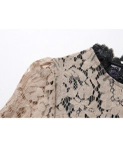 レースワンピース | ミモレフレアパーティードレス 結婚式二次会上品発表会入園式 袖あり七分袖 総レース 裏地あり エレガント シルエット フォーマル