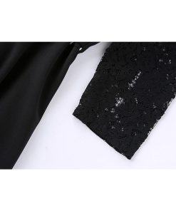 レースワンピース | 7分袖 ひざ丈ワンピ フレアワンピース レディース 大きいサイズ 膝丈ワンピース レース 二次会 通勤 水玉 切り替え パーティー