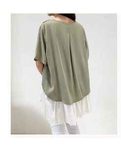 シャツ・ブラウス | トップス ブラウス 裾レイヤード 重ね着 無地 通勤 セレモニー きれいめ レディース 春 ファッション カジュアル 優雅 細身 シフォン エレガント 夏物 重ね着風