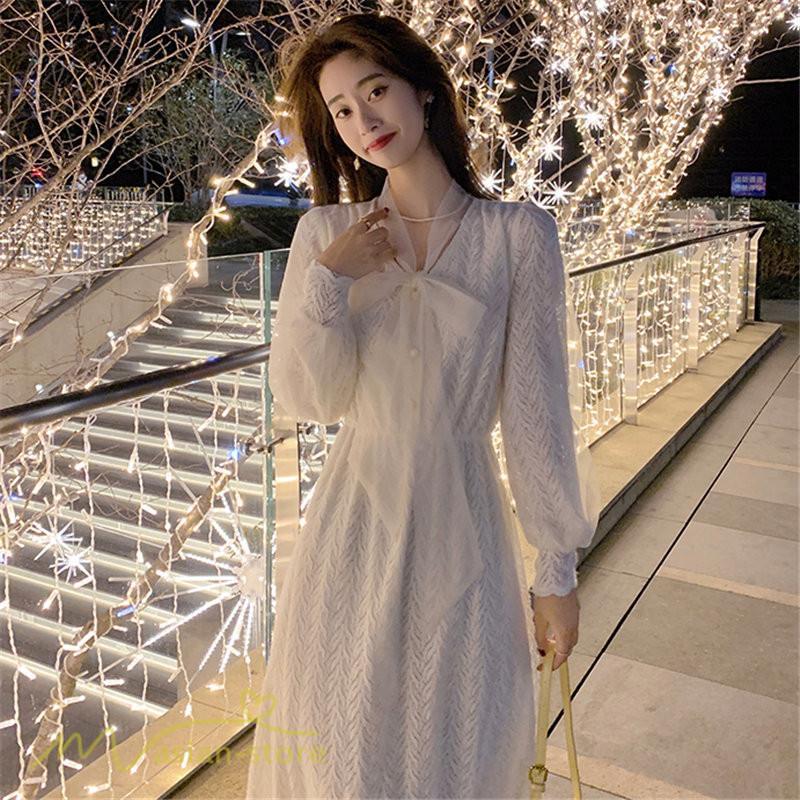 ミディアム | ワンピース レディース Aラインワンピース 着痩せ 上品 長袖ワンピース 春 秋 新作 スプリングワンピース 韓国風 20代 40代 お出かけ ゆったり 通学 30代 通勤