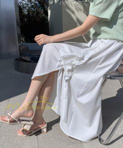 スカート | フレア ロング春物 レディース 春夏 リボン付き 蝶結び ウエストゴム 20代30代40代 通勤通学 カジュアル お出かけ 夏物 上品 着痩せ 着回し