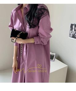 マキシ | シャツ シャツワンピ ワンピース ロング マキシ丈 シャツ 前開き 長袖 シャツ ひざ下丈 大きいサイズ アウター ワンピース 無地 体型カバー 20代30代40代50代