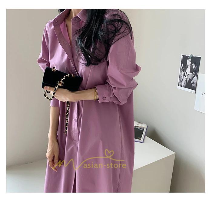 マキシ | シャツ シャツワンピ ワンピース ロング マキシ丈 シャツ 前開き 長袖 シャツ ひざ下丈 大きいサイズ アウター ワンピース 無地 体型カバー 20代30代40代50代