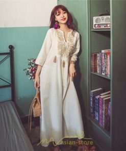 マキシ | リゾートワンピース レディース サマードレス ロング 五分袖 沖縄 旅行用 大人 20代 30代 40代 可愛い バカンス ふんわり フェミニン お洒落 民族風