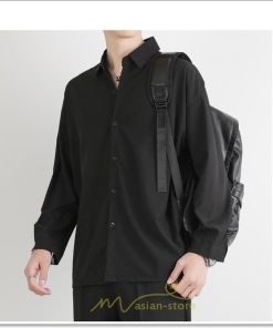 シャツ | メンズ トップス 長袖カジュアル開襟無地 白ビジネス 春 春服 秋 秋服 半袖 夏服 20代 落ち感 トレンド 30代 40代 50代