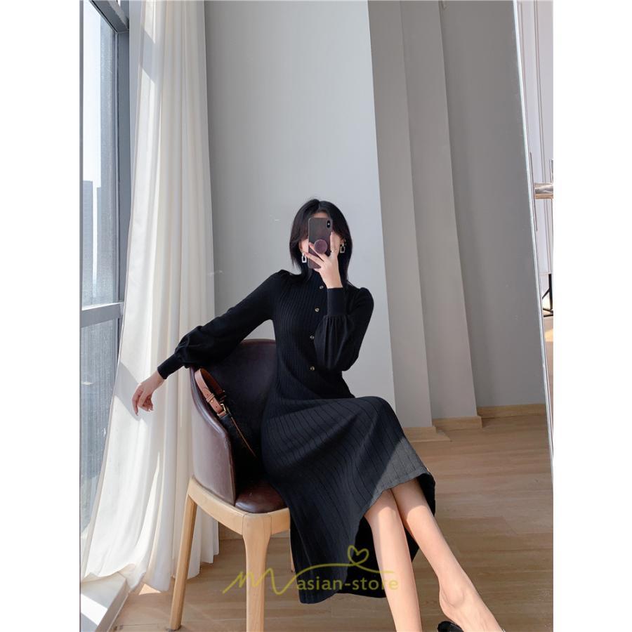 ニットワンピース | ロングワンピース ワンピース レディース ロング丈 秋 冬 ハイネック 長袖 体型カバー 秋冬 上品 OL 50代 30代 40代 通勤