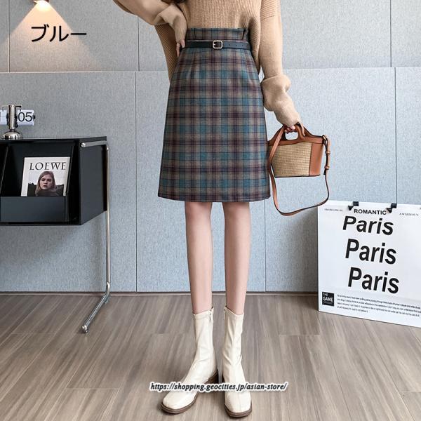 スカート | ミモレ丈 ひざ丈 レディース チェック柄 体型カバー 着痩せ Aライン ハイウエスト 上品 2022新作 通勤 秋冬コーデ オシャレ 韓国風 キレイめ