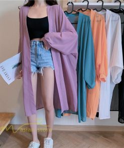 カーディガン | レディース 春 ロング ひんやり 夏 フェミニン カジュアル 無地 白 黒 コーデ オフィス 長袖 激売れ 薄手 細見え 体型カバー お出かけ シフォン