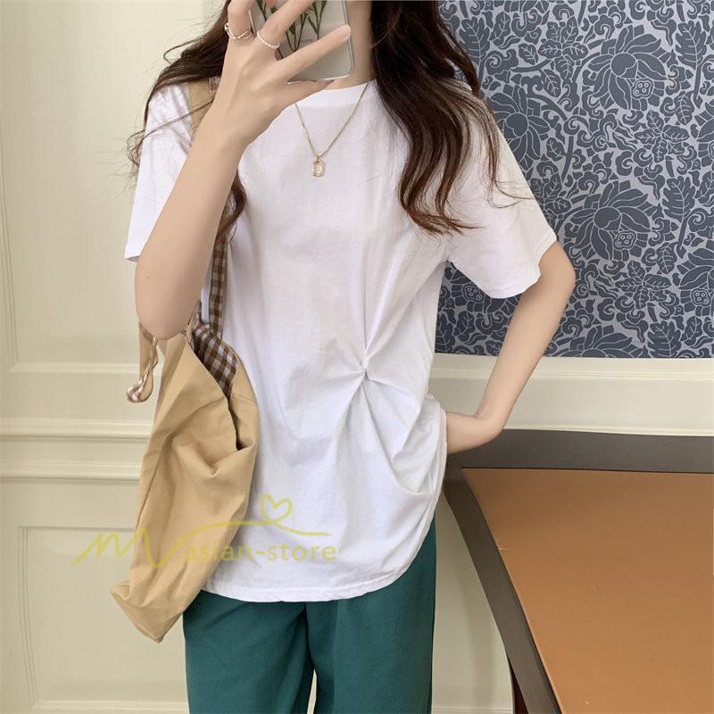 tシャツ・カットソー | Tシャツ カットソー トップス レディース 半袖 無地 春夏新作 オフィス おしゃれ クルーネック シンプル コーデ きれいめ 着痩せ 快適 20代30代40代50代 着回し