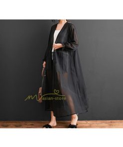 カーディガン | ロング 薄手 アウター 長袖 ロングきれいめ 紫外線対策 サマー ゆったり シフォン 韓国ファッション 20代30代40代50代 冷房対策