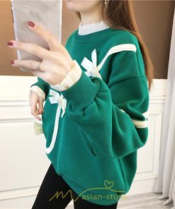 パーカー | トレーナー レディース プルオーバー クルーネック 長袖 レース トップス Tシャツ スウェット ゆったり 蝶結び カジュアル 20代30代40代50代