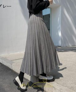 スカート | プリーツロング丈 プリーツ ロング2022 冬 秋 ニット 暖か  Aライン 着回し 通勤 出勤 おでかけ お出かけ デート 女子会 旅行