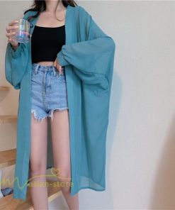 カーディガン | レディース 春 ロング ひんやり 夏 フェミニン カジュアル 無地 白 黒 コーデ オフィス 長袖 激売れ 薄手 細見え 体型カバー お出かけ シフォン