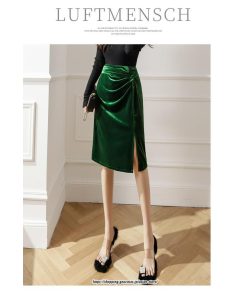 スカート | ミモレ丈 ひざ丈 レディース スウェット 着痩せ Aライン レトロ風 スリット 上品 2022新作 韓国風 オシャレ キレイめ 通勤 秋冬コーデ