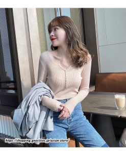 ニット・セーター | カットソー ニット レディース リブニット 長袖 秋冬 春 トップス スリム ストレッチ インナー 無地 着痩せ 長袖ニット 長袖カットソー プルオーバー 通学通勤