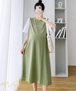 ワンピース | マタニティレディース 着痩せ 半袖 Aライン 大きいサイズ カジュアル 可愛い マタニティウェア 妊婦服 膝丈 産前産後 お出かけ 夏服