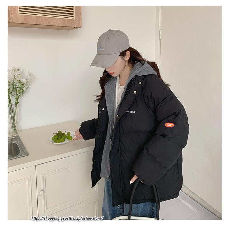ダウンジャケット コート | フェイクレイヤードダウンジャケット 重ね着風ジャケット 中綿ジャケット アウター ダウン 防風 防寒 フード付き 秋冬コート ジップアップ レディース