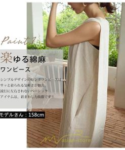 マキシ | 夏ワンピース リネンワンピース レディース ワンピ ロングワンピース 体型カバー 50代 40代 30代 20代 可愛い 夏 大人 ノースリーブ 無地 春 涼しい