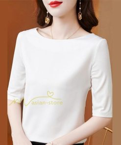 ｔシャツ・カットソー | トップス Tシャツ レディース 春 夏 秋 半袖 クルーネック 無地 プルオーバー オシャレ Tシャツ 着痩せ 20代30代40代50代 上品 お出かけ カジュアル エレガント