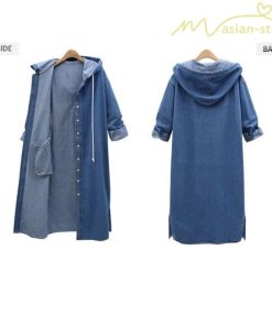 デニムコート | デニムチェスターコート ジージャン カーディガン 帽子掛け スタイリッシュ シンプルデザイン ゆったり 快適生地 デイリーコーデ 大きいサイズ