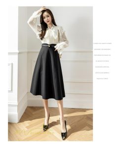 スカート | Aラインレディース 着痩せ 大人 カジュアル 秋冬コーデ 無地 40代 50代 大きいサイズ ひざ丈 膝丈 20代 ハイウエスト きれいめ 30代 大人