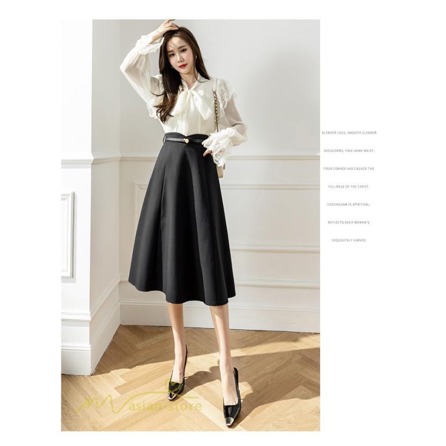 スカート | Aラインレディース 着痩せ 大人 カジュアル 秋冬コーデ 無地 40代 50代 大きいサイズ ひざ丈 膝丈 20代 ハイウエスト きれいめ 30代 大人