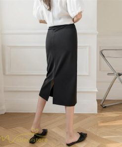 スカート | マタニティ膝丈 ひざ カジュアル マタニティウェア レディース 夏服 サマー ひざ下丈 ウエスト調整 お出かけ マタニティ 裾口スリット 妊婦