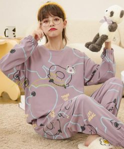 パジャマ ルームウェア | パジャマ ルームウェア レディース 春秋 長袖 パジャマ 綿ルームウェア 20色 上下セット 可愛い ナイトウェア Tシャツ 寝巻き 室内着 ホームウェア ロングパンツ